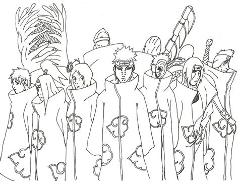 coloriage naruto akatsuki|65 Akatsuki Coloring Pages